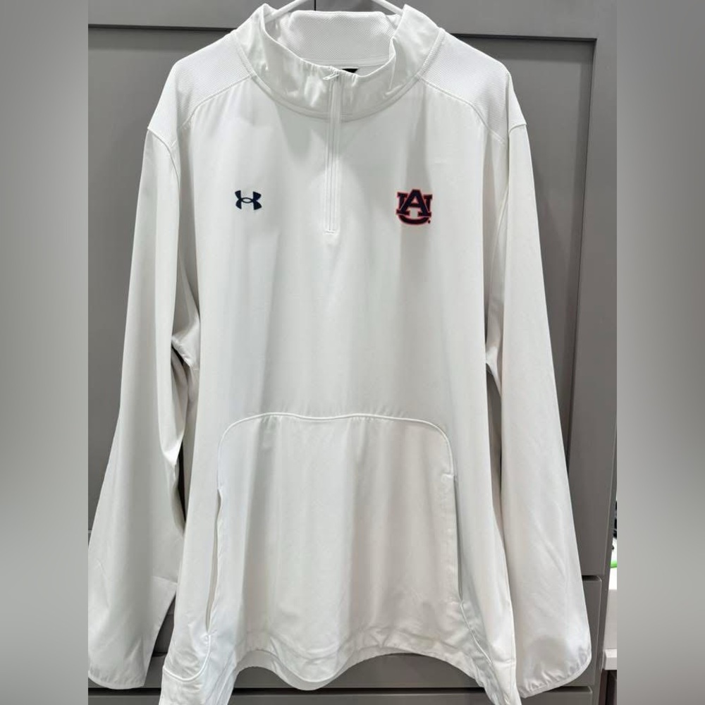 ‼️SOLD‼️ Under Armour Auburn University White Quarter-Zip Pullover